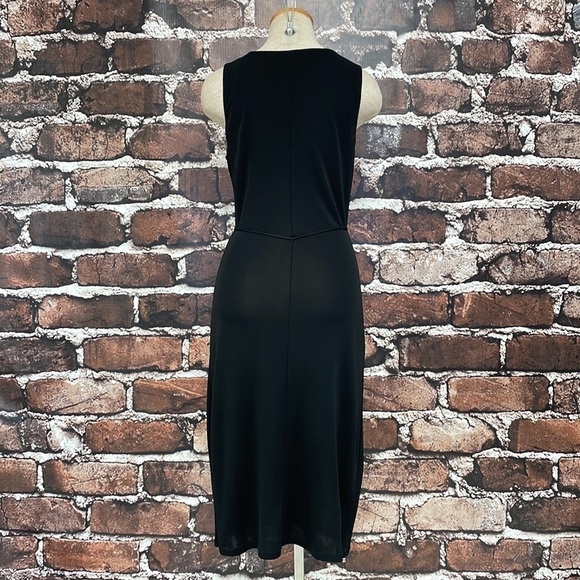 Michel Stephen Paris Dress Vintage Black V-neck Tie Front Large - Picture 8 of 15